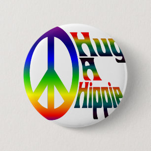 een hippie omhelzen ronde button 5,7 cm