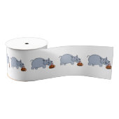 Een Hippo met een pompoenzak Grosgrain Lint (Spoel)