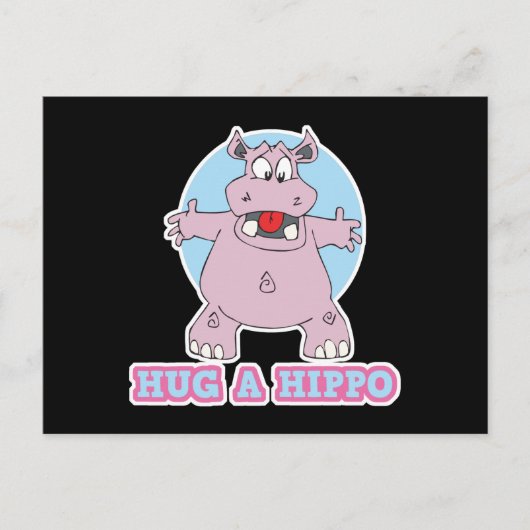 een hippo omhelzen briefkaart (Voorkant)