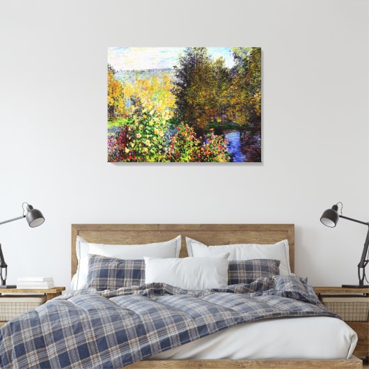 Een hoek van de tuin in Montgeron Canvas Afdruk (Insitu (Slaapkamer))