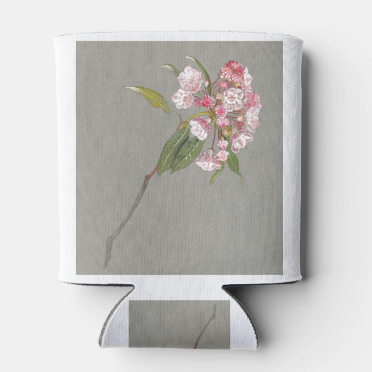 Een hoest bergLaurel met bladeren en bloesem Blikjeskoeler (Achterkant)