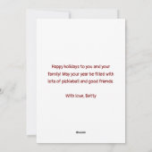 Een Holly Volley kerstlied Pickleball Feestdagenkaart (Achterkant)