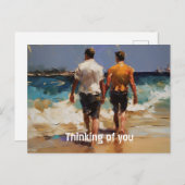 Een homepaar op het strand briefkaart (Voorkant / Achterkant)