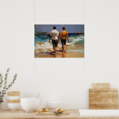 Een homepaar op het strand poster (Keuken)