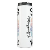 Een hond die in de leegte staart thermosbeker (Achterkant)