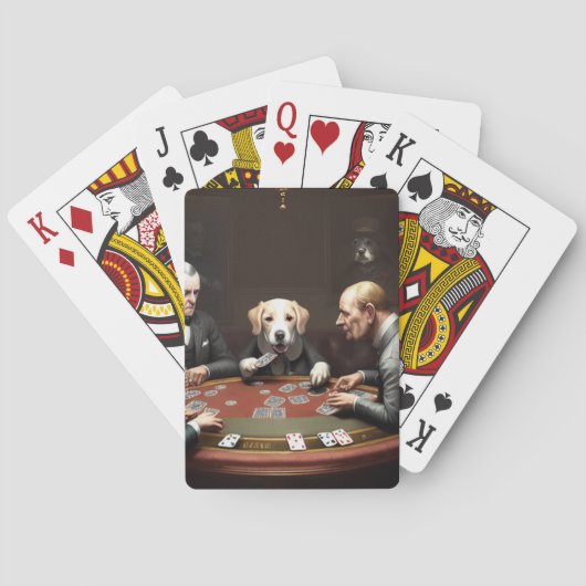 Een hond die poker speelt pokerkaarten (Achterkant)