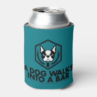 Een Hond Loopt In Een Bar- Zwart-Wit Coozie
