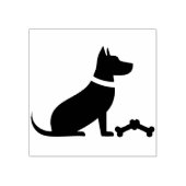 Een hond met botten 	rubberstempel (Afrduk)