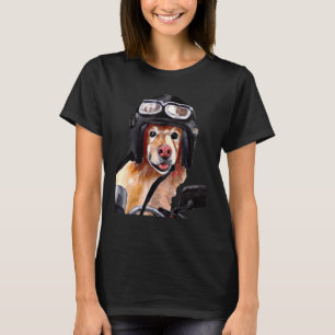 Een hond met een helm en een fiets 1 t-shirt