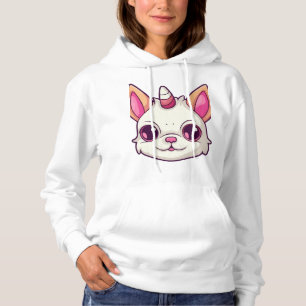 Een hond met eenhoorn hoorns hoodie