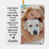 Één hond Persoonlijke 2 huisdier foto hond liefheb Keramisch Ornament (Voorkant)