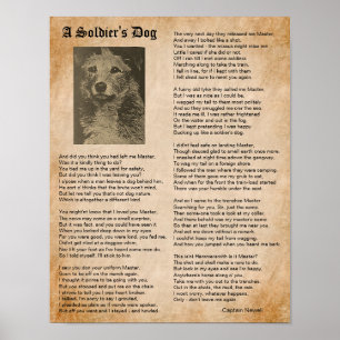 Een hond van Soldaat, een inspirerend oorlogdicht Poster