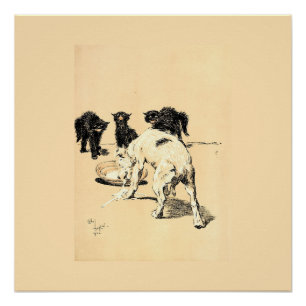Een hondendag PL 03 (1902) Cecil Charles wandtapij Perfect Poster