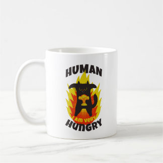 Een hongerige en boze kat. Gemene kat. Angry Cat Koffiemok