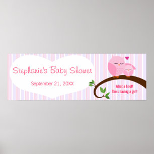 Een hoofdje van een Baby shower roze eigenaar bann Poster