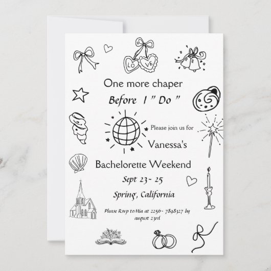 Een hoofdstuk voor de kapel Boek Bachelorette Kaart (Voorkant)