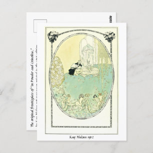 Een hooggeboren koppel en speelse nonnen dansen briefkaart