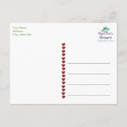 Een hoot van een uil Baby shower Dank u Briefkaart (Achterkant)