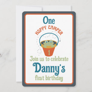 Een Hoppy Camper eerste verjaardag uitnodiging