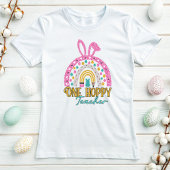 Een Hoppy Teacher Easter Rainbow Glitter T-shirt
