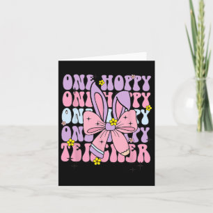 Een Hoppy Teacher Retro Bunny Paasleraar Appre Kaart