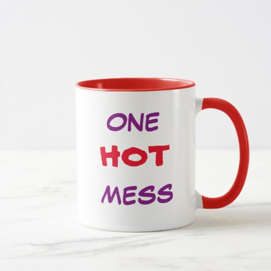 Eén hot Mess   11 oz Red Ringer-Mok Mok (Rechts)