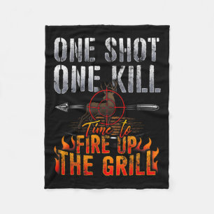 Eén hot One Kill Fire Grill Deer Hunting Fleece Deken