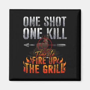 Eén hot One Kill Fire Grill Deer Hunting Magneet