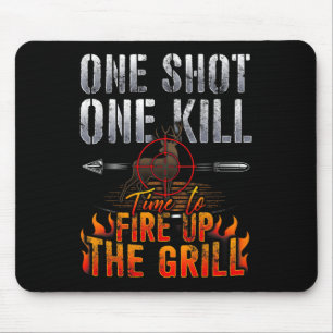 Eén hot One Kill Fire Grill Deer Hunting Muismat