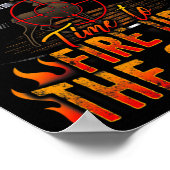 Eén hot One Kill Fire Grill Deer Hunting Poster (Hoek)