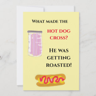 een hotdog grap lacht om deze kaart