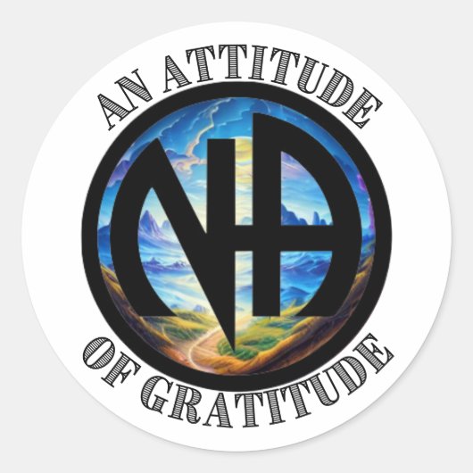 Een houding van Gratitude - NA Narcotics Anonymous Ronde Sticker (Voorkant)