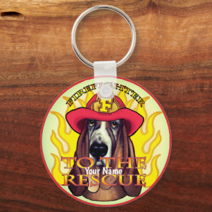Een Hound Dog brandweerman sleutelhangers