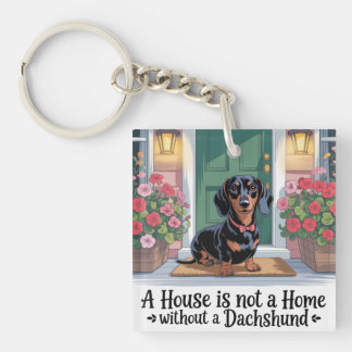 Een huis is geen thuis zonder een Dachshund Sleutelhanger