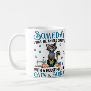 Een huis vol katten en quiltstof koffiemok