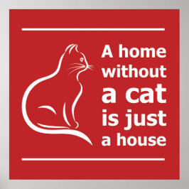 Een huis zonder kat is gewoon huisdieren poster