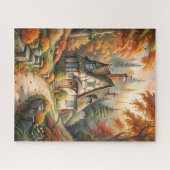 Een huisje in de herfst Herfst Legpuzzel (Horizontaal)