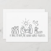 Een Huivering van Hoop Kerststal Schets Feestdagenkaart (Voorkant / Achterkant)