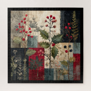 Een Hulstbes Rustieke Winter Patchwork Legpuzzel