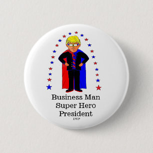 Een humoristische gelijkenis van president Trump. Ronde Button 5,7 Cm