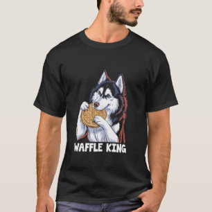 Een husky die geniet van een wafel Koning wafels e T-shirt