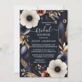 Een Hydrangea Metallic Pure Navy Blue Vrijgezellen Kaart (Voorkant)