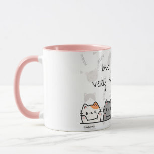 Een 'I Love You Meow en Kitty'-mok voor je geliefd Mok