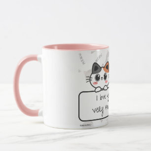 Een 'I Love You Meow en Kitty'-mok voor je geliefd Mok