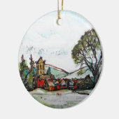 Een Idyllic British Village-schets Keramisch Ornament (Links)