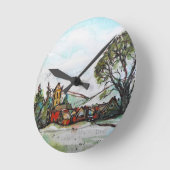 Een Idyllic British Village-schets Ronde Klok (Hoek)