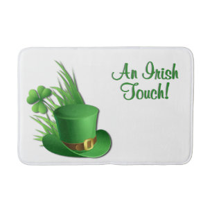 Een Ierse aanraking Leprechaun Kloofhoed in Gras Badmat