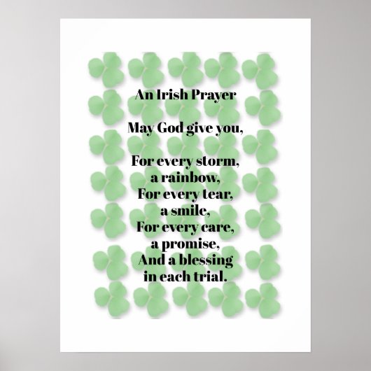 Een Ierse gebed Poster (Voorkant)