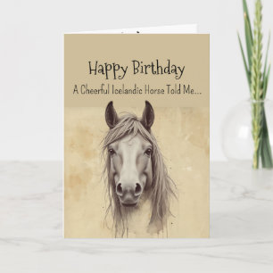 Een IJslandse paardenpersoonlijkheid Verjaardag Kaart