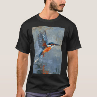 Een ijsvogel die over water vliegt, Vogels in bewe T-shirt